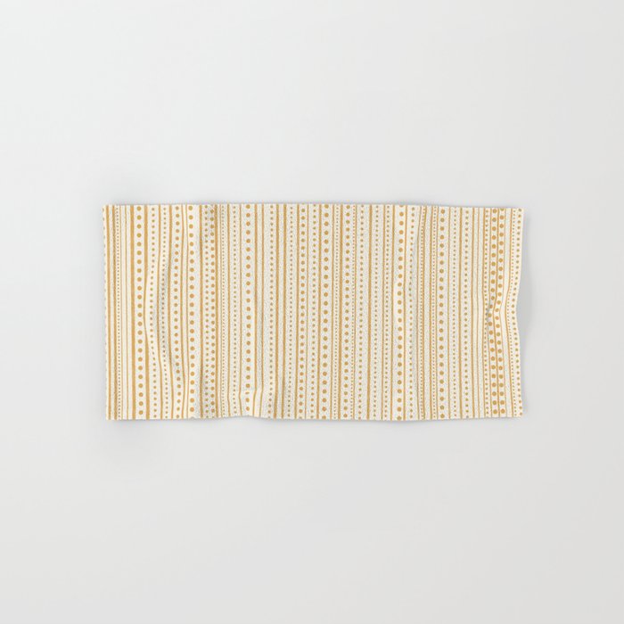 Bamako Textured Stripes and Dots Vertical Pattern in Muted Gold and Cream Bath Towel Gallery Image 1