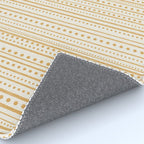 Bamako Textured Stripes and Dots Vertical Pattern in Muted Gold and Cream Rug Gallery Image 4