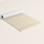 Bamako Textured Stripes and Dots Vertical Pattern in Muted Gold and Cream Yoga Mat Gallery Image 2