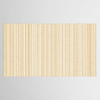 Bamako Textured Stripes and Dots Vertical Pattern in Muted Gold and Cream Tablecloth Gallery Image 2