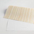 Bamako Textured Stripes and Dots Vertical Pattern in Muted Gold and Cream Wrapping Paper Gallery Image 2