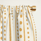 Bamako Textured Stripes and Dots Vertical Pattern in Muted Gold and Cream Window Curtain Gallery Image 2