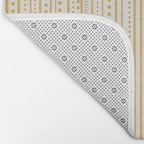 Bamako Textured Stripes and Dots Vertical Pattern in Muted Gold and Cream Bath Mat Gallery Image 2