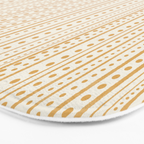 Bamako Textured Stripes and Dots Vertical Pattern in Muted Gold and Cream Bath Mat Gallery Image 3