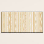 Bamako Textured Stripes and Dots Vertical Pattern in Muted Gold and Cream Desk Mat Gallery Image 3