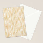 Bamako Textured Stripes and Dots Vertical Pattern in Muted Gold and Cream Stationery Card Gallery Image 2