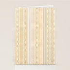 Bamako Textured Stripes and Dots Vertical Pattern in Muted Gold and Cream Stationery Card Gallery Image 2