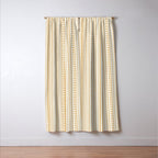 Bamako Textured Stripes and Dots Vertical Pattern in Muted Gold and Cream Window Curtain Gallery Image 3