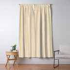 Bamako Textured Stripes and Dots Vertical Pattern in Muted Gold and Cream Window Curtain Gallery Image 5