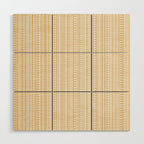 Bamako Textured Stripes and Dots Vertical Pattern in Muted Gold and Cream Wood Wall Art Gallery Image 1