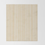 Bamako Textured Stripes and Dots Vertical Pattern in Muted Gold and Cream Throw Blanket Gallery Image 2