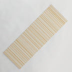 Bamako Textured Stripes and Dots Vertical Pattern in Muted Gold and Cream Yoga Mat Gallery Image 1