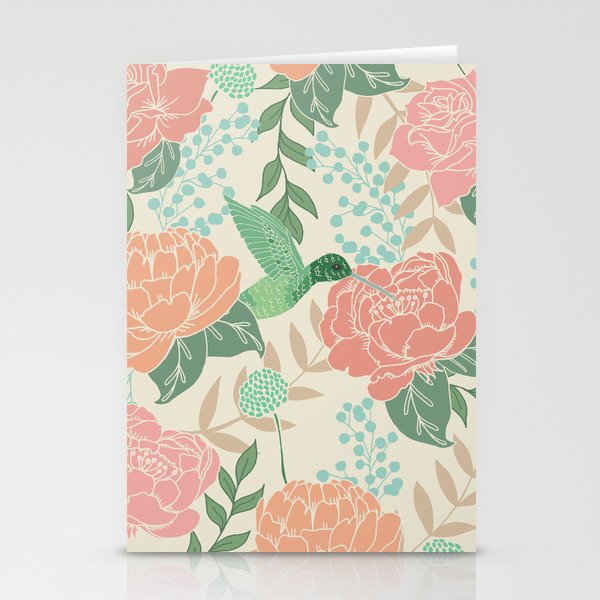 Victorian Garden with Hummingbird Stationery Card Gallery Image 2