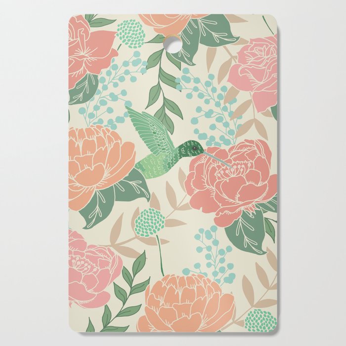 Victorian Garden with Hummingbird Cutting Board Gallery Image 1