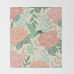 Victorian Garden with Hummingbird Throw Blanket Gallery Image 2
