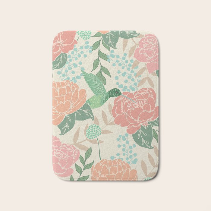 Victorian Garden with Hummingbird Bath Mat Gallery Image 1