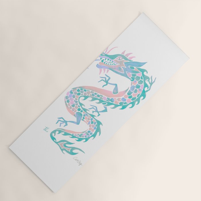Chinese Dragon â 90s Pastel Palette Yoga Mat Gallery Image 1
