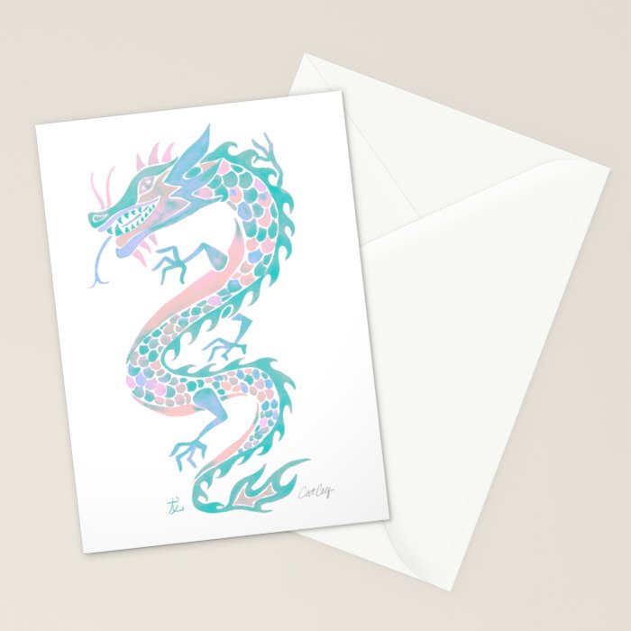 Chinese Dragon â 90s Pastel Palette Stationery Card Gallery Image 2