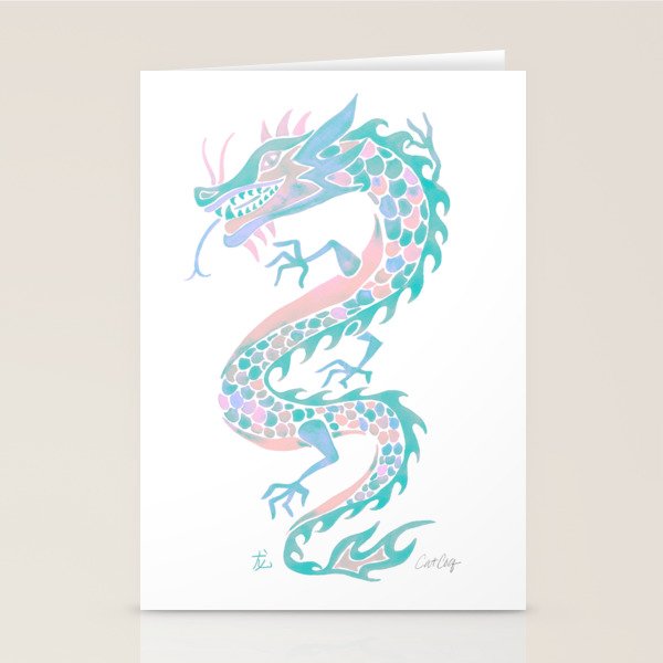 Chinese Dragon â 90s Pastel Palette Stationery Card Gallery Image 2