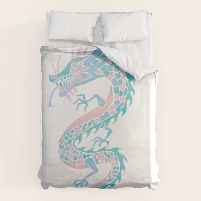 Chinese Dragon â 90s Pastel Palette Duvet Cover Gallery Image 6