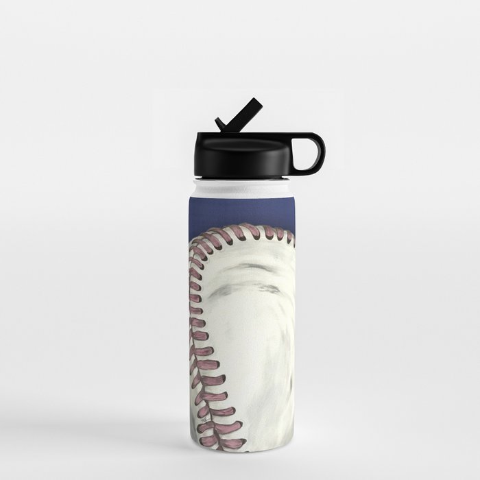 Vintage Distressed Baseball Art Navy Blue Water Bottle