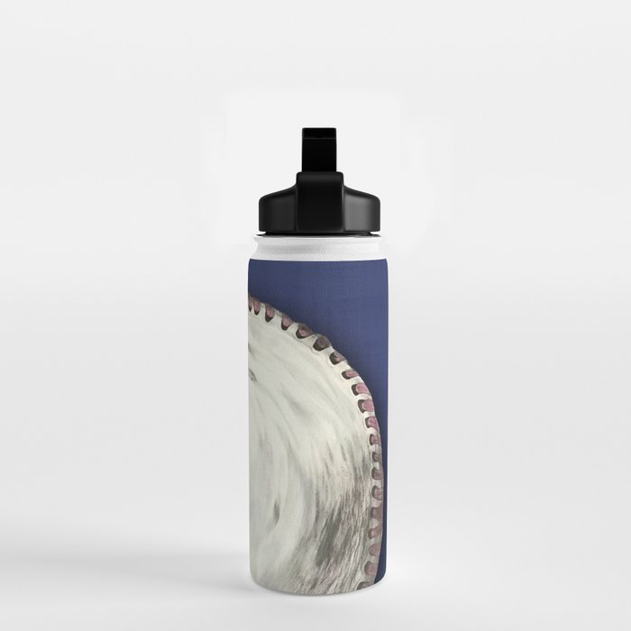 Vintage Distressed Baseball Art Navy Blue Water Bottle Gallery Image 2