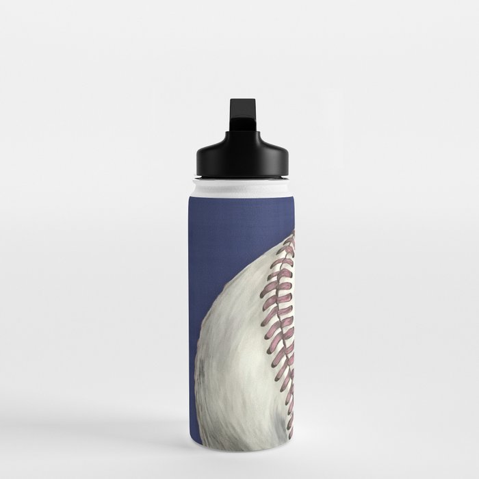 Vintage Distressed Baseball Art Navy Blue Water Bottle Gallery Image 3