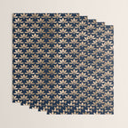 Gold and Navy Art Deco Leaf Design Wrapping Paper Gallery Image 3