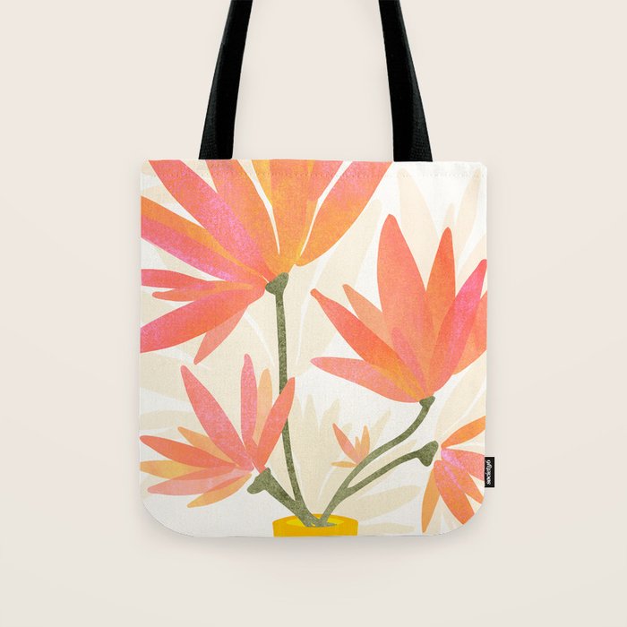 Bright Blooms Floral Painting Tote Bag Gallery Image 1