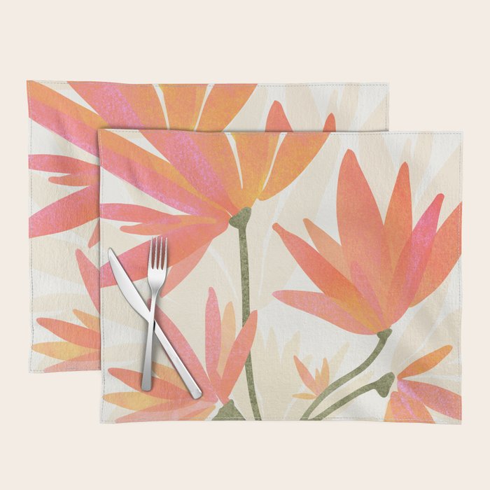 Bright Blooms Floral Painting Placemat Gallery Image 1