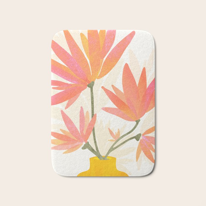 Bright Blooms Floral Painting Bath Mat Gallery Image 1