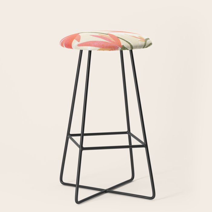 Bright Blooms Floral Painting Stool Gallery Image 1