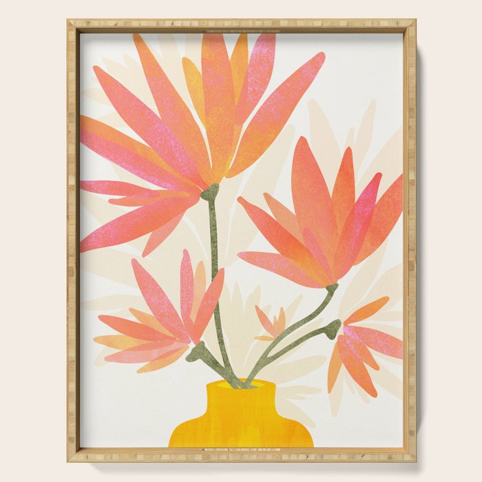Bright Blooms Floral Painting Serving Tray Gallery Image 1