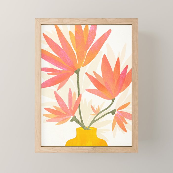 Bright Blooms Floral Painting Mini Art Print Gallery Image 1