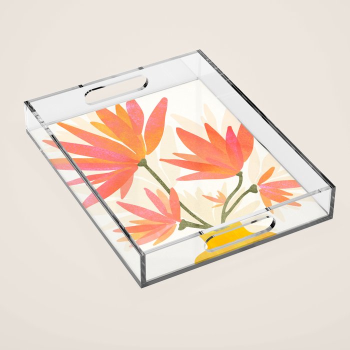 Bright Blooms Floral Painting Acrylic Tray Gallery Image 1