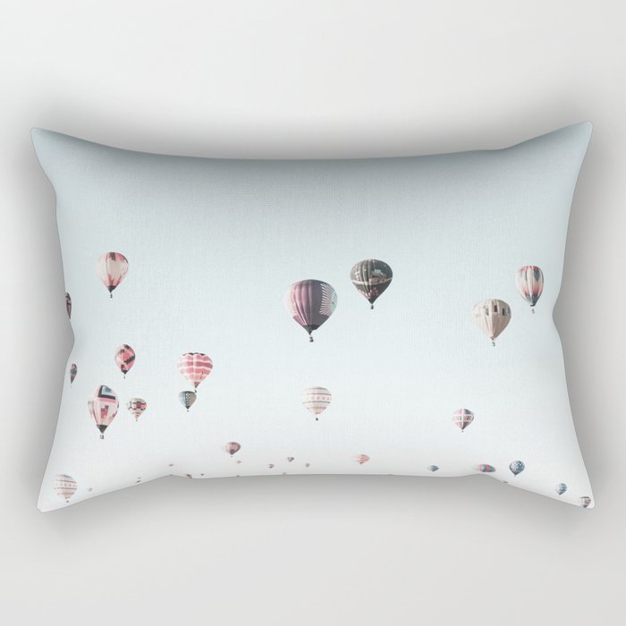 Hot Air Balloons Blue Sky Rectangular Pillow Gallery Image 1