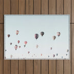 Hot Air Balloons Blue Sky Outdoor Rug Gallery Image 1
