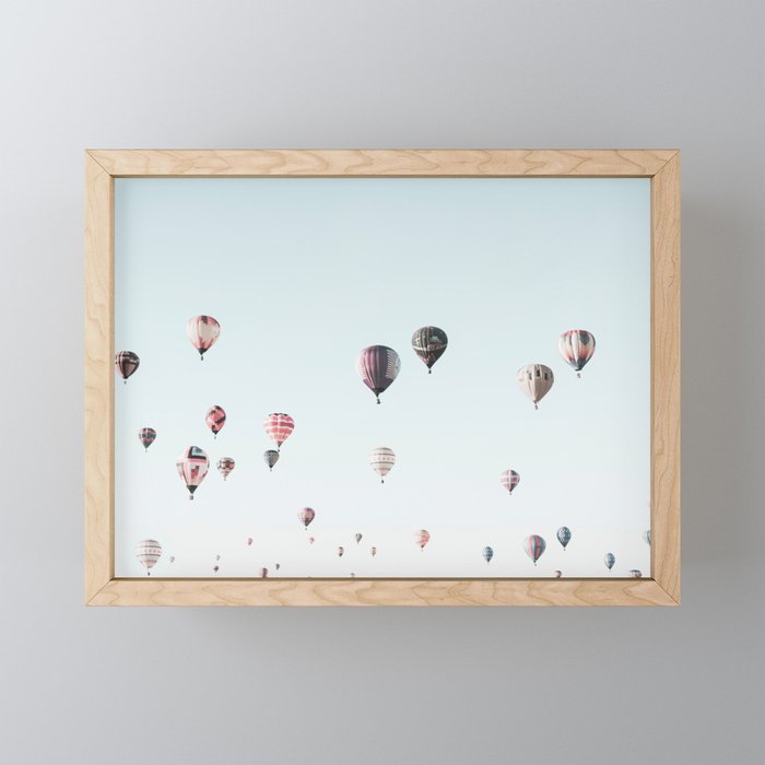 Hot Air Balloons Blue Sky Mini Art Print Gallery Image 1