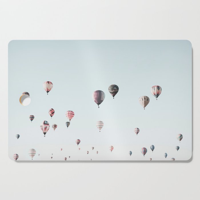 Hot Air Balloons Blue Sky Cutting Board Gallery Image 1