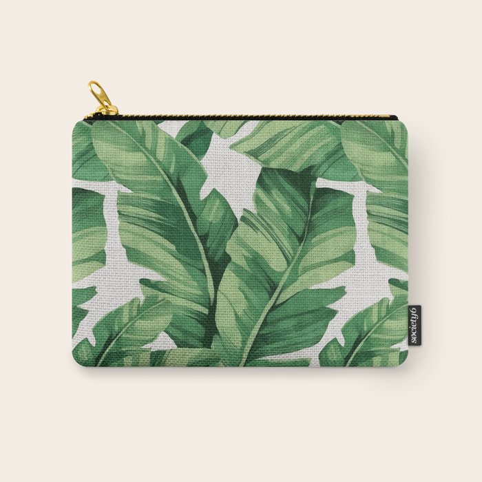 Tropical banana leaves Carry All Pouch Gallery Image 1
