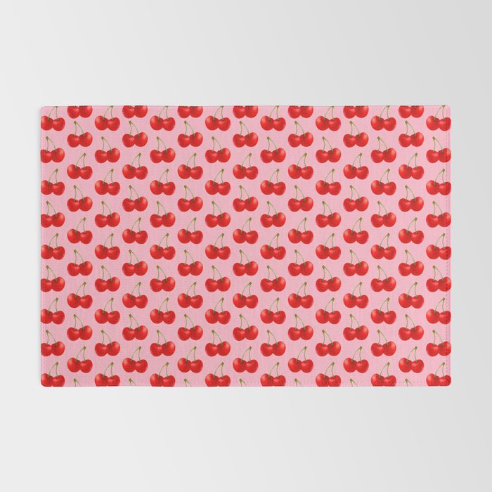 Y2K Cherries - Pink Pattern Large Rug Gallery Image 2
