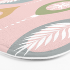 Retro Christmas Baubles Pattern on Pastel Pink Bath Mat Gallery Image 3