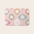 Retro Christmas Baubles Pattern on Pastel Pink Bath Mat Gallery Image 1