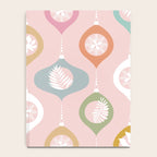 Retro Christmas Baubles Pattern on Pastel Pink Notebook Gallery Image 4