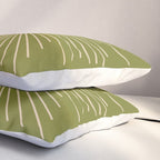 Sun and Moon - Minimalist Mid Mod Olive Green and Beige Design Pillow Sham Gallery Image 3