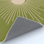 Sun and Moon - Minimalist Mid Mod Olive Green and Beige Design Rug Gallery Image 4