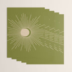 Sun and Moon - Minimalist Mid Mod Olive Green and Beige Design Wrapping Paper Gallery Image 3