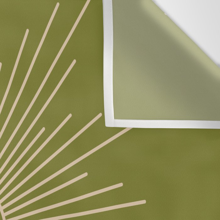 Sun and Moon - Minimalist Mid Mod Olive Green and Beige Design Wall Tapestry Gallery Image 3
