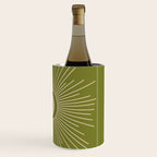 Sun and Moon - Minimalist Mid Mod Olive Green and Beige Design Wine Chiller Gallery Image 3