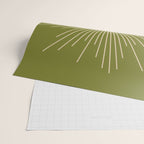 Sun and Moon - Minimalist Mid Mod Olive Green and Beige Design Wrapping Paper Gallery Image 2